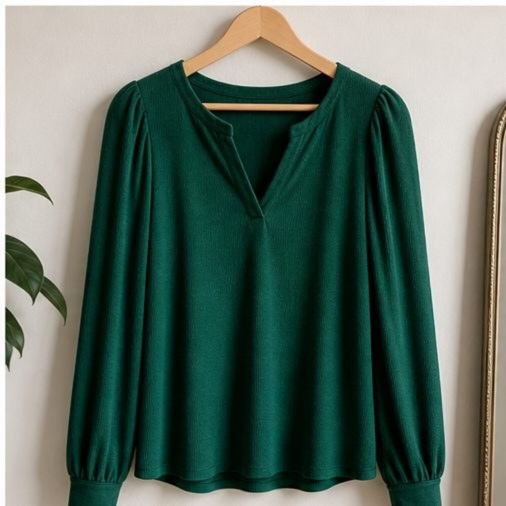 Emerald Puff Sleeve Top
